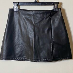 Altar'd State Black Faux Leather Pencil Mini Skirt